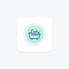 Bath Tub color circle icon, vector, pixel perfect, illustrator file