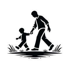 Fototapeta premium Child Walking With Parent