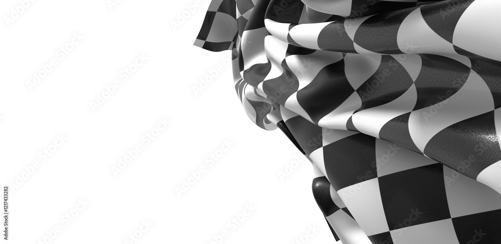 Poster the checkered flag waves signaling the finish line