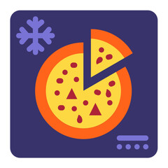 Vector Design Frozen Pizza Icon Style