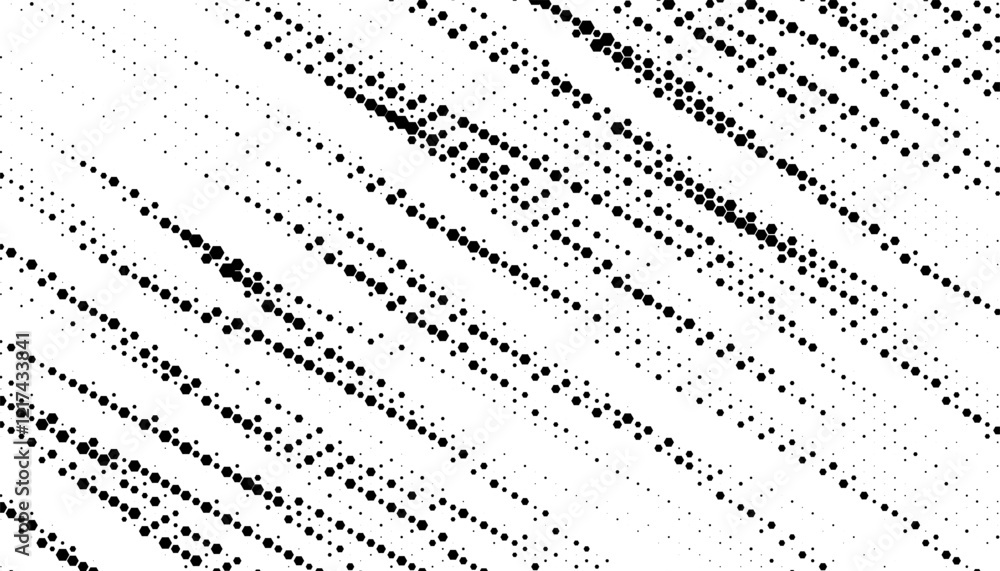Poster black and white abstract geometric pattern with hexagon shape. halftone effect for sporty background