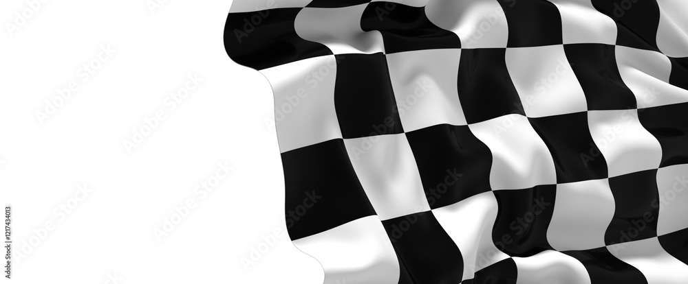 Poster the checkered flag waves signaling the finish line