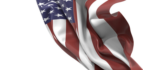 Waving American Flag with Stars and Stripes
