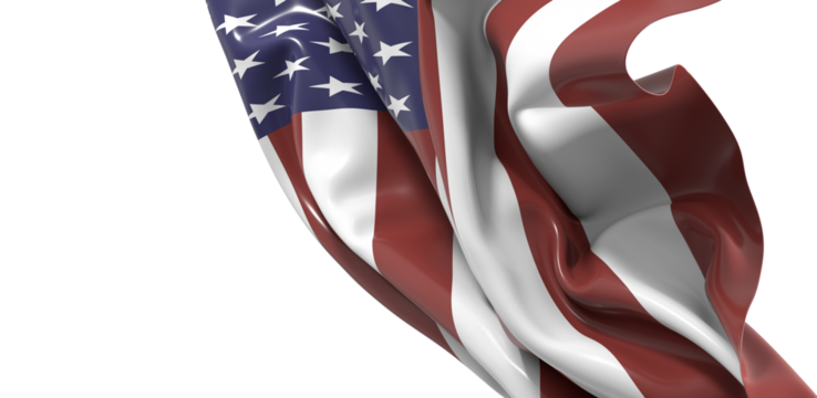 Waving American Flag with Stars and Stripes