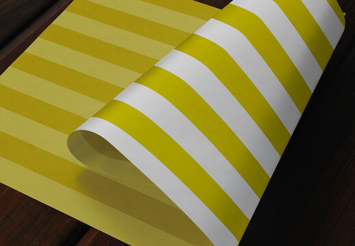 Folded Wrapping Paper Mockup