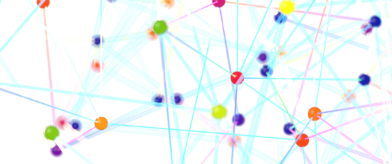 Abstract Colorful Network with Lines and Circles