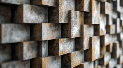 Textured wall design showcasing intricate geometric patterns in neutral tones and weathered finishes