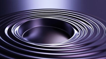 Fototapeta premium Abstract Purple Circular Pattern with Smooth Ripples and Center Hole in a Minimalist Modern Design Aesthetic