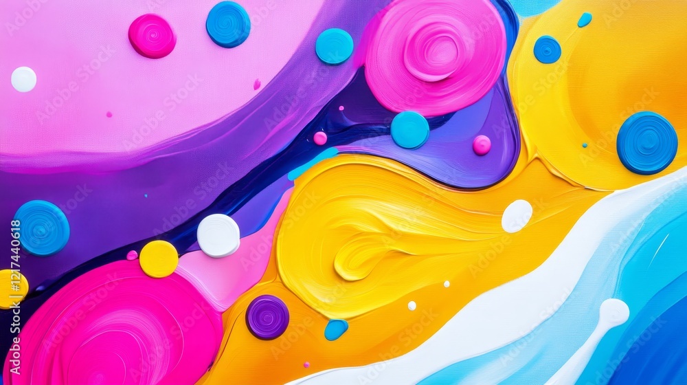 Aufkleber vibrant abstract paint swirls - an image of colorful abstract paint swirls and dots. bright, bold co