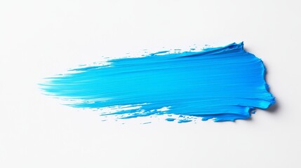 Vibrant Blue Brush Stroke on White - A single, dynamic stroke of vibrant blue paint on a clean white background. Symbolizes creativity, energy, freedom, artistry, and movement.