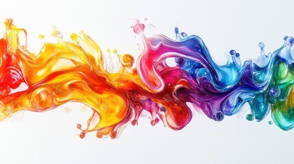 Fototapeta premium An abstract composition featuring flowing waves of vibrant colors,