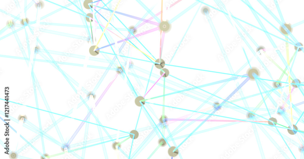 Poster abstract network of interconnected lines and dots