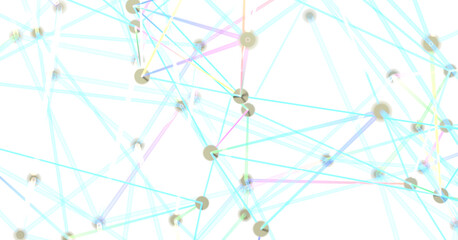 Abstract Network of Interconnected Lines and Dots