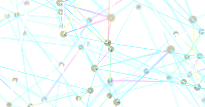 Abstract Network of Interconnected Lines and Dots