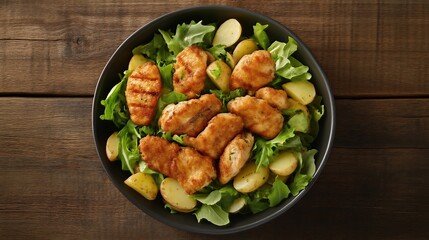 Fototapeta premium Delicious Gourmet Chicken and Roasted Vegetable Dinner Plate
