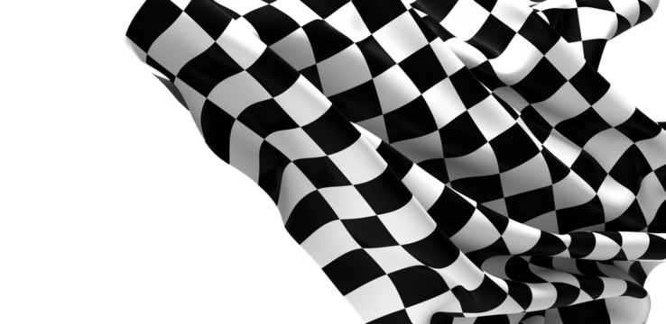 The checkered flag waves signaling victory