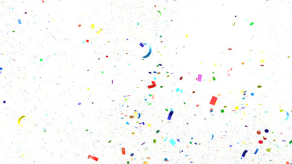 Multicolored paper confetti on transparent background. Realistic confetti flying. Colorful scattered items to holiday decorations. transparent PNG