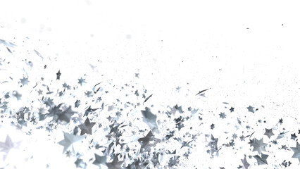 Celestial Christmas Plummet: Dynamic 3D Illustration of Falling Festive Celestial Objects