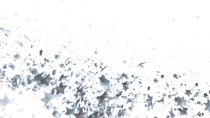 Celestial Christmas Plummet: Dynamic 3D Illustration of Falling Festive Celestial Objects