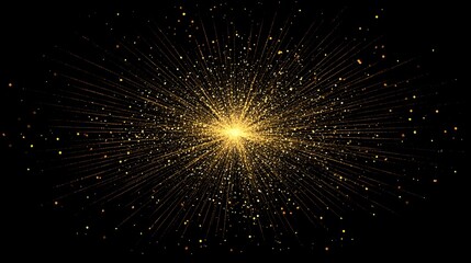 Fototapeta premium Golden Glitter Explosion over Dark Gradient Luxury Party Poster Background