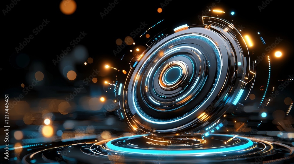 Aufkleber dynamic futuristic abstract design digital space visual art high-tech environment close-up viewpoint