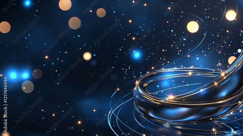 Poster dynamic light swirls in a dark background abstract art digital artwork ethereal environment close-up