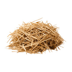 Fototapeta premium A mound of golden, dry straw heap. PNG
