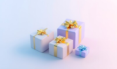 Obraz premium Pastel gifts ascending studio background website