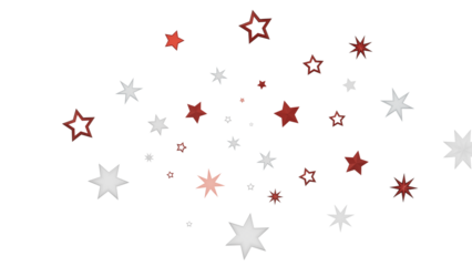 A simple, yet stunning graphic design featuring red and white stars on a black background. This is a great representation of the night sky.