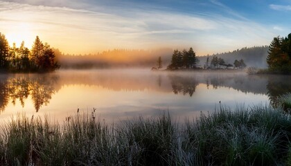 Obraz premium sunrise over the lake