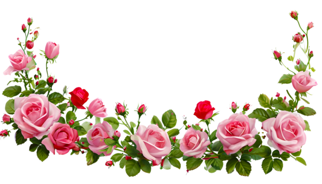 Transparent PNG Floral Border Graphic Resource Perfect for Designing Leaflets, Brochures, Poetry, Song Backgrounds, and Other Creative Projects