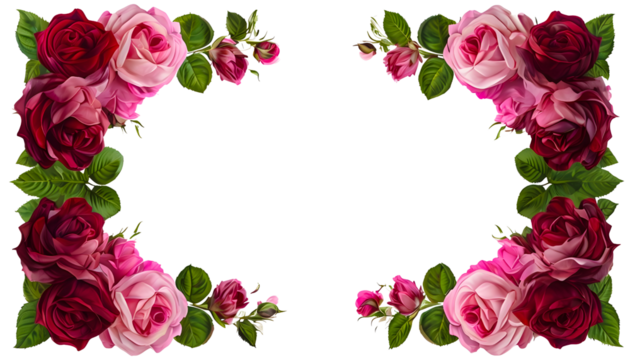 Transparent PNG Floral Border Graphic Resource Perfect for Designing Leaflets, Brochures, Poetry, Song Backgrounds, and Other Creative Projects