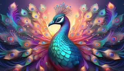 Fototapeta premium peacock with feathers