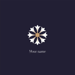 Logo Cornflower. Prestigious, expensive, delicate, cool, fresh, light, laconic, minimalistic. Vector illustration