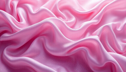 Obraz premium Soft pink satin fabric draping elegantly with subtle waves and textures, creating a luxurious ambiance for design projects