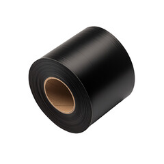 Black industrial tape roll on white background. PNG