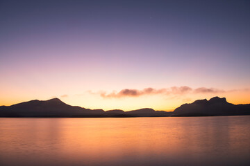 sunset over the lake