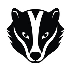 Badger Head Silhouette Vector Art Illustration and Black Color Design