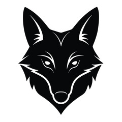 Coyote Head Silhouette Vector Art and Black Coyote Head Design Illustration