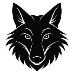 Coyote Head Silhouette Vector Art and Black Coyote Head Design Illustration