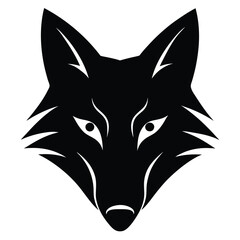 Jackal Head Silhouette Vector Art and Black Color Design Illustration