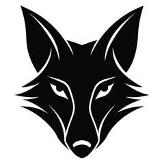 Jackal Head Silhouette Vector Art and Black Color Design Illustration