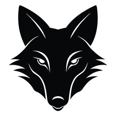 Jackal Head Silhouette Vector Art and Black Color Design Illustration