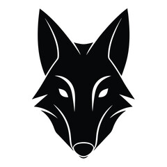 Jackal Head Silhouette Vector Art and Black Color Design Illustration