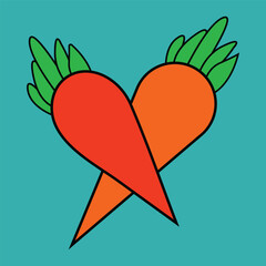 Simple carrot vector art illustration.