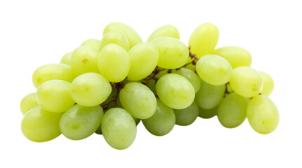A Bunch of Fresh Green Grapes Isolated on a Transparent Background (PNG).
