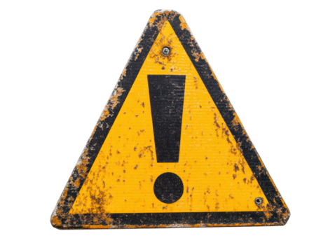 Isolated Yellow Warning Sign