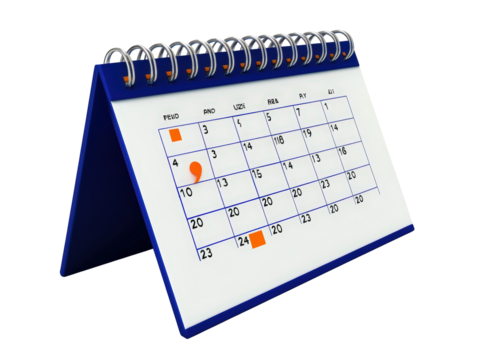 Isolated Blue Desk Calendar