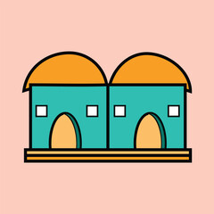Traditional house illustration vector art.