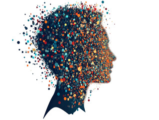 Isolated Abstract Profile Head Dispersion